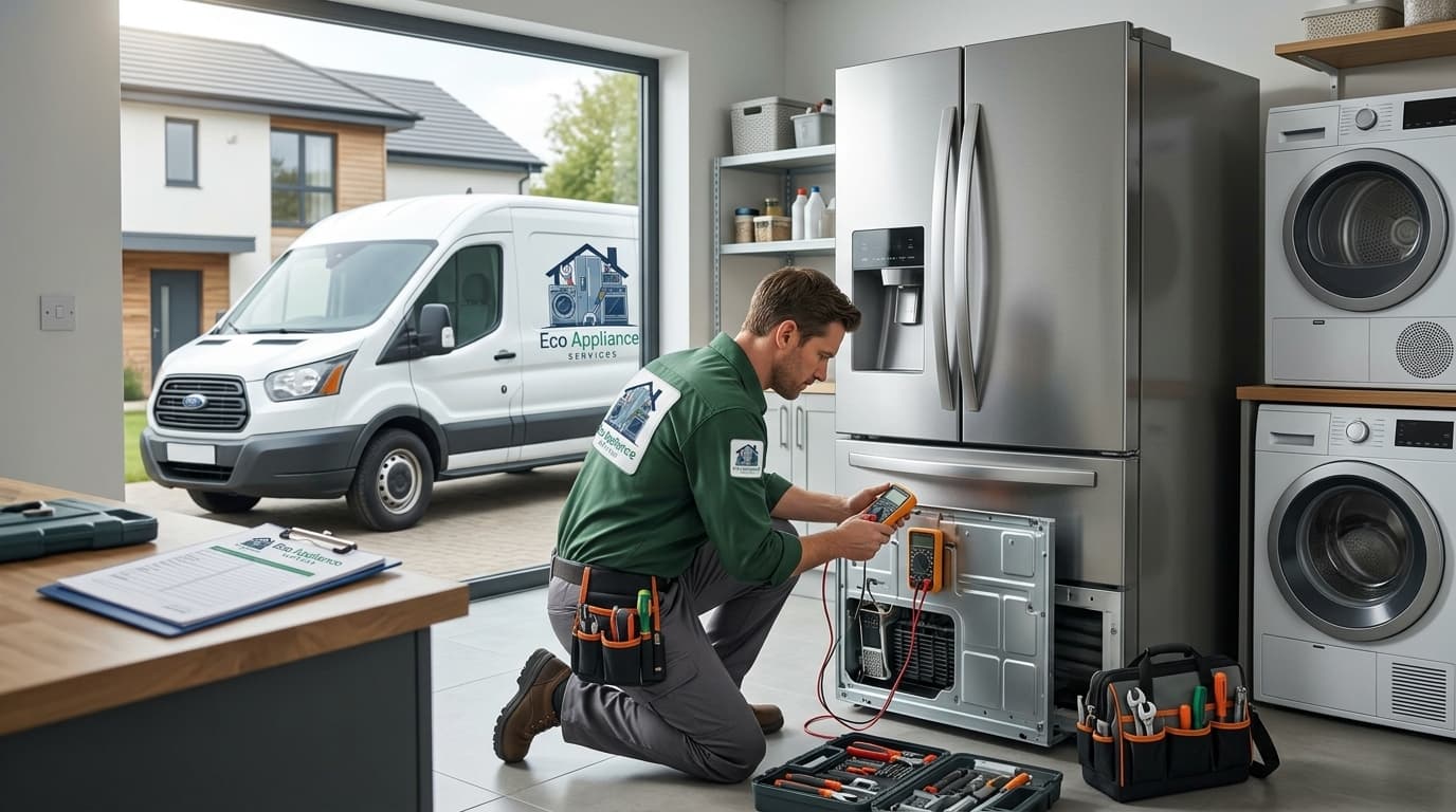 Certified appliance repair technician servicing luxury equipment